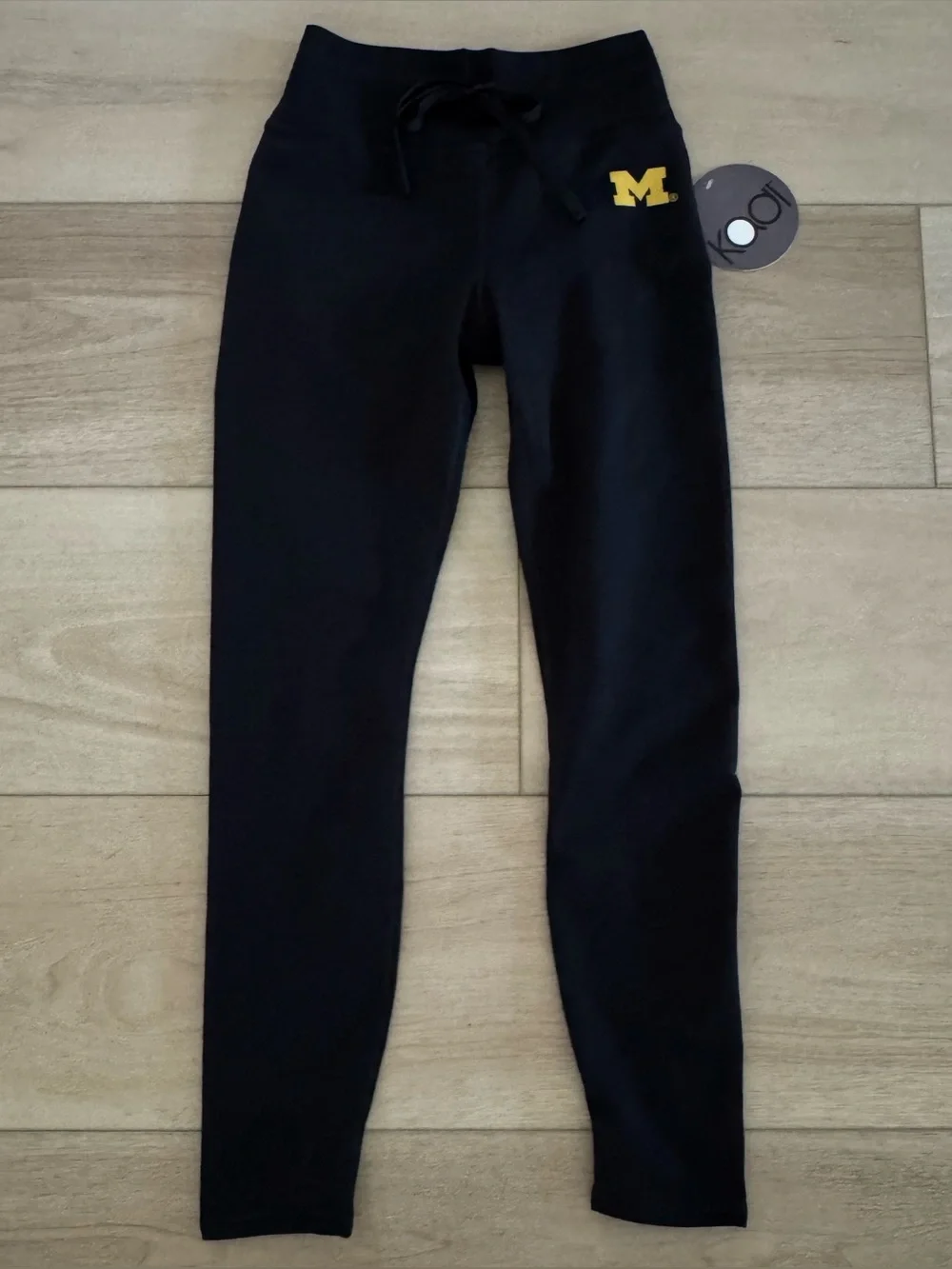 Kadi Michigan Wolverines NCAA Ribbed Black Leggings Women’s size Medium NWT